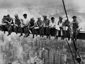 Collective Safety Nets - Lewis Hine - Rockefeller Center Construction Site - VISORNETS